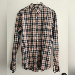 J Crew Slim Plaid Button Down Size Medium 100% Cotton